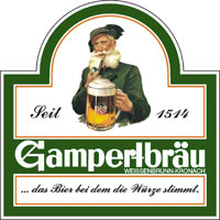 Das Logo der Brauerei Gampertbräu wird hier gezeigt.