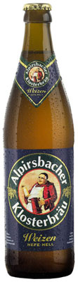 Das Bier Alpirsbacher Klosterbräu Weizen Hefe-Hell wird hier als Produktbild gezeigt.