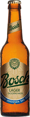Das Bier Bosch Lager: Goldene Milde wird hier als Produktbild gezeigt.