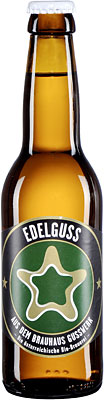 Das Bier Edelguss wird hier als Produktbild gezeigt.