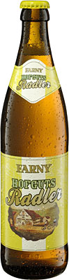 Das Bier Farny Hofguts Radler wird hier als Produktbild gezeigt.