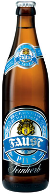 Das Bier Faust Pils Feinherb wird hier als Produktbild gezeigt.