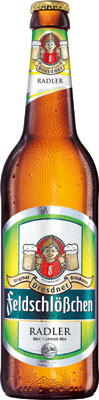 Das Bier Feldschlößchen Radler wird hier als Produktbild gezeigt.