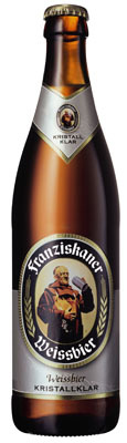 Das Bier Franziskaner Weissbier Kristallklar wird hier als Produktbild gezeigt.