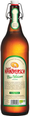 Das Bier Hanöversch Bio-Weizen wird hier als Produktbild gezeigt.