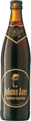 Das Bier Johann Auer Rosenheimer Dunkle Weiße wird hier als Produktbild gezeigt.