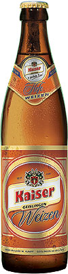 Das Bier Kaiser Hefe Weizen wird hier als Produktbild gezeigt.