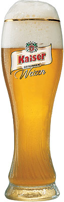 Das Bier Kaiser Hefe Weizen wird hier als Produktbild gezeigt.