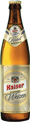 Das Bier Kaiser Kristall Weizen wird hier als Produktbild gezeigt.