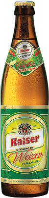 Das Bier Kaiser Weizen Radler wird hier als Produktbild gezeigt.