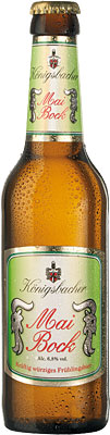 Das Bier Königsbacher Mai Bock wird hier als Produktbild gezeigt.