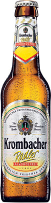 Das Bier Krombacher Radler Alkoholfrei wird hier als Produktbild gezeigt.