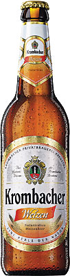 Das Bier Krombacher Weizen wird hier als Produktbild gezeigt.