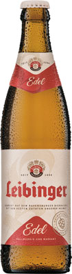 Das Bier Leibinger Edel wird hier als Produktbild gezeigt.