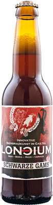 Das Bier Loncium Schwarze Gams wird hier als Produktbild gezeigt.