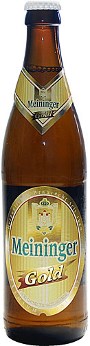 Das Bier Meininger Gold wird hier als Produktbild gezeigt.