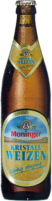 Das Bier Moninger Kristall Weizen wird hier als Produktbild gezeigt.