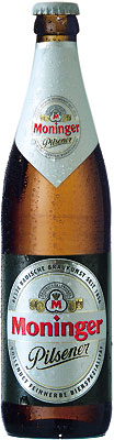 Das Bier Moninger Pilsener wird hier als Produktbild gezeigt.