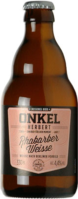 Das Bier Onkel Herbert Rhabarber Weisse wird hier als Produktbild gezeigt.