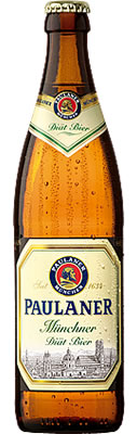 Das Bier Paulaner Münchner Diät Bier wird hier als Produktbild gezeigt.