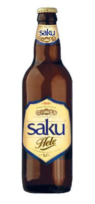 Das Bier Saku Hele wird hier als Produktbild gezeigt.