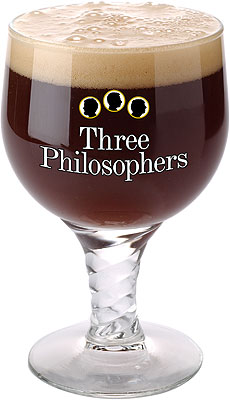 Das Bier Three Philosophers Quadrupel wird hier als Produktbild gezeigt.