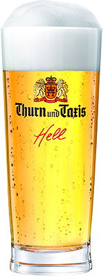Das Bier Thurn Und Taxis Hell Premium Lager wird hier als Produktbild gezeigt.