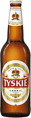Das Bier Tyskie Gronie wird hier als Produktbild gezeigt.