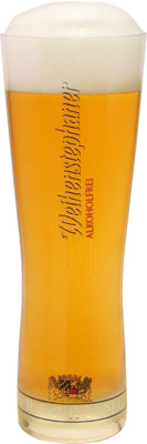 Das Bier Weihenstephan Hefeweissbier Alkoholfrei wird hier als Produktbild gezeigt.