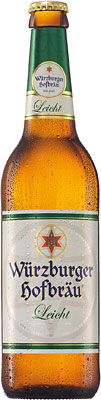 Das Bier Würzburger Hofbräu Leicht wird hier als Produktbild gezeigt.