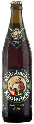 Das Bier Alpirsbacher Klosterbräu Schwarzes Pils wird hier als Produktbild gezeigt.