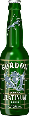 Das Bier Gordon Finest Platinum wird hier als Produktbild gezeigt.