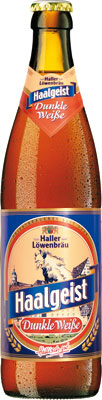 Das Bier Haller Löwenbräu Haalgeist Dunkle Weiße wird hier als Produktbild gezeigt.