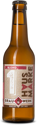 Das Bier Brauwerk Hausmarke 1  Blond wird hier als Produktbild gezeigt.
