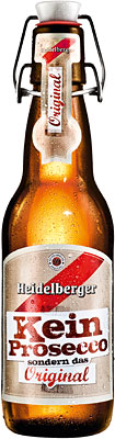 Das Bier Heidelberger Kein Prosecco sondern das Original wird hier als Produktbild gezeigt.