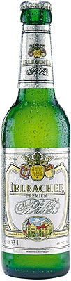 Das Bier Irlbacher Premium Pils wird hier als Produktbild gezeigt.