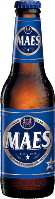 Das Bier Maes wird hier als Produktbild gezeigt.
