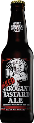 Das Bier OAKED Arrogant Bastard Ale wird hier als Produktbild gezeigt.