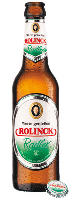 Das Bier Rolinck Radler wird hier als Produktbild gezeigt.