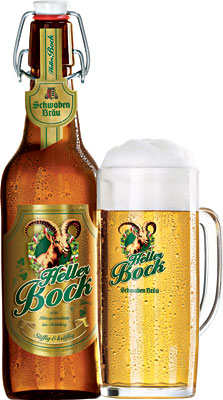 Das Bier Schwaben Bräu Heller Bock wird hier als Produktbild gezeigt.